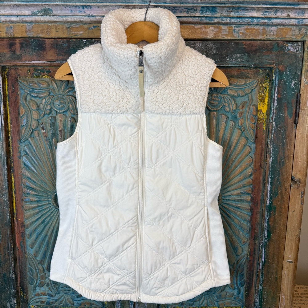 Prana Elsa Vest puffer Sherpa fleece white